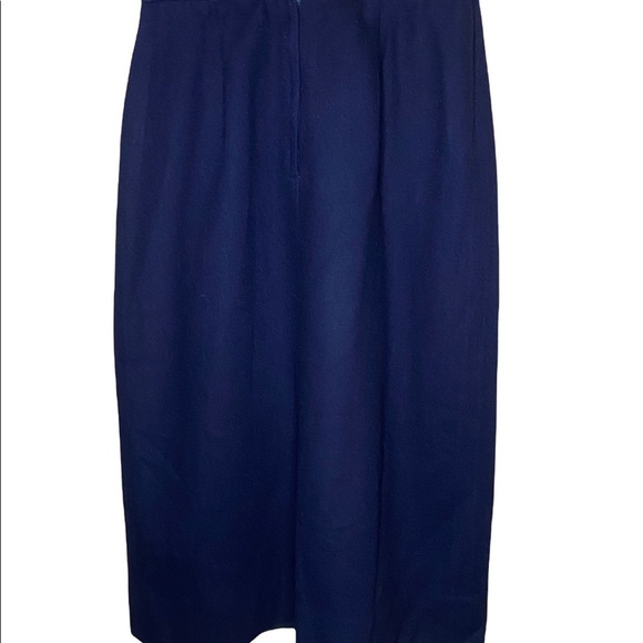 J G Hook  midi pleated navy wool skirt - Picture 1 of 9